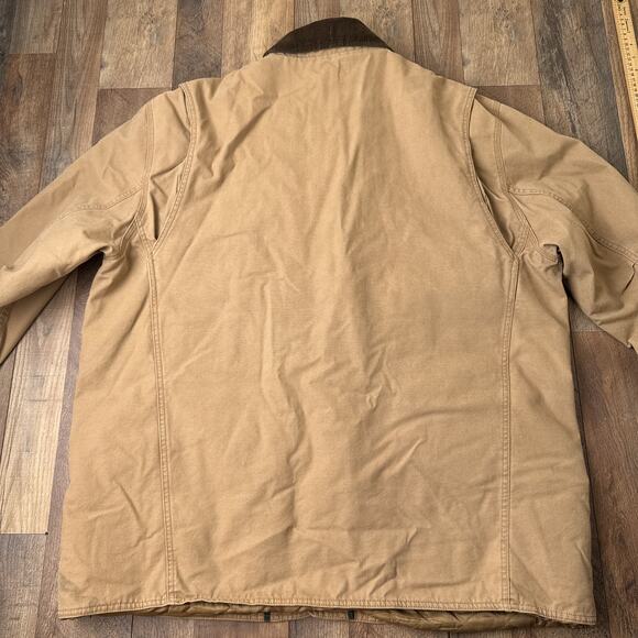 Vintage Orvis Chore Barn Coat Jacket Men's 2XL Brown Canvas Corduroy 6845 - Picture 3 of 11